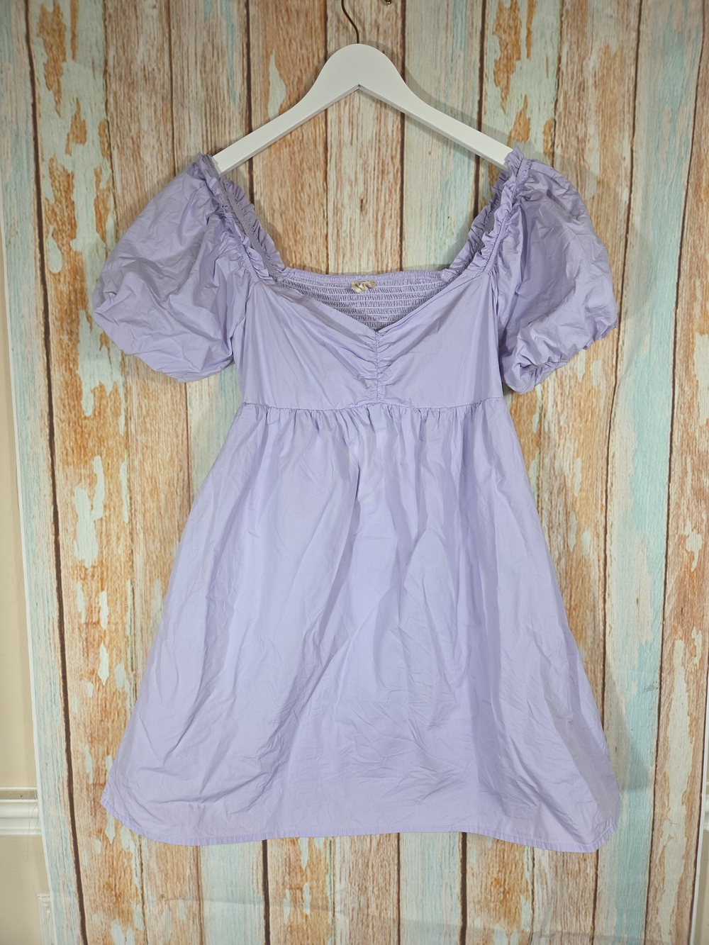 Altar'd State Lavender Puff-Sleeve Dress. 100% Cotton. Size M